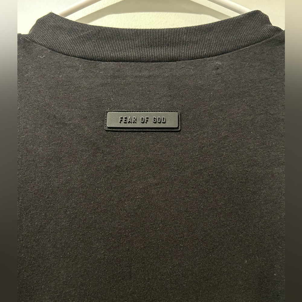 NWT Fear of God Essentials Super Oversized Black T-Shirt Dress with Pockets Sz L - Picture 6 of 9